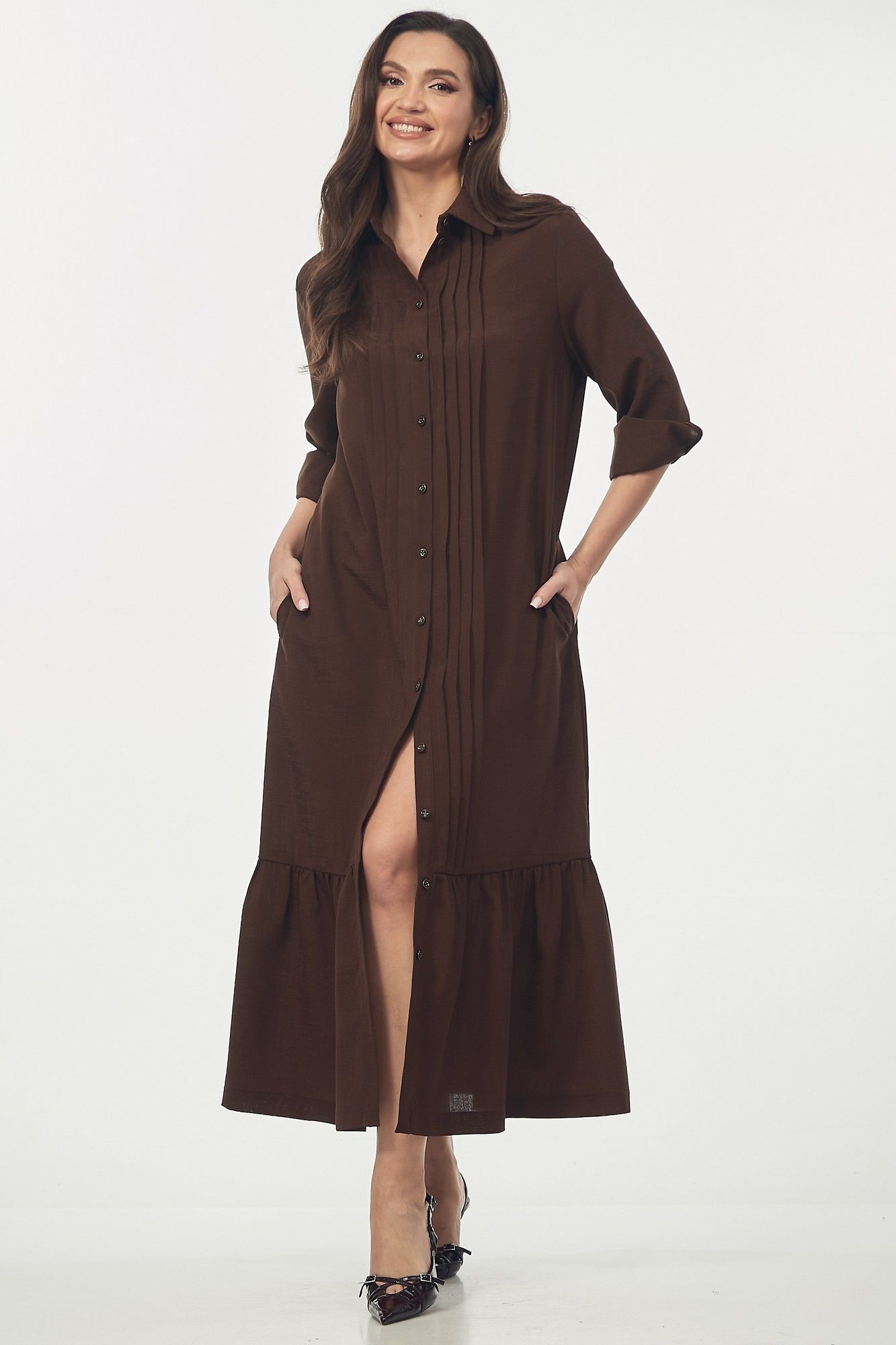 
Платье Your size 2274 шоколадно-коричневый