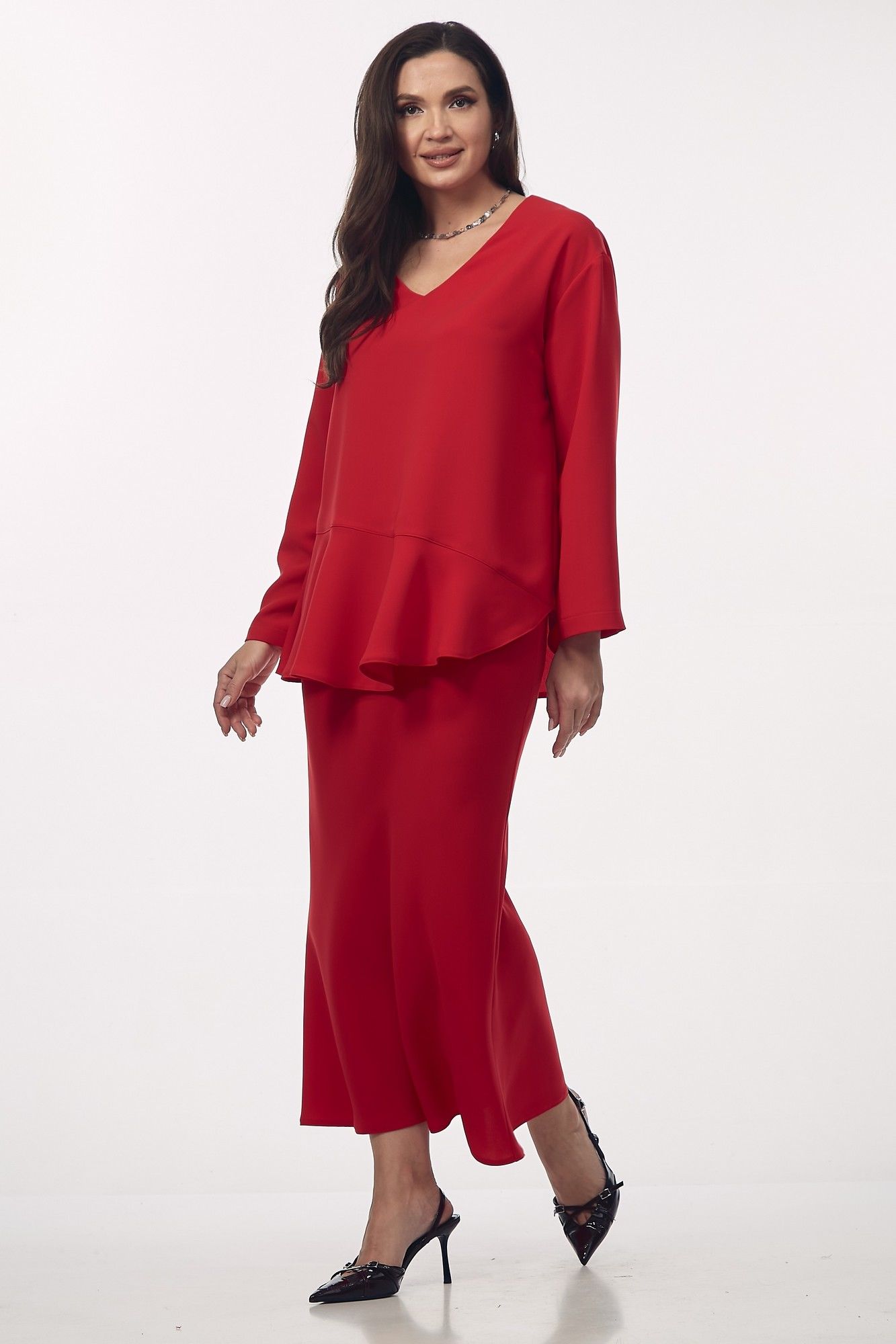 
Блуза, юбка Your size 2275 красный