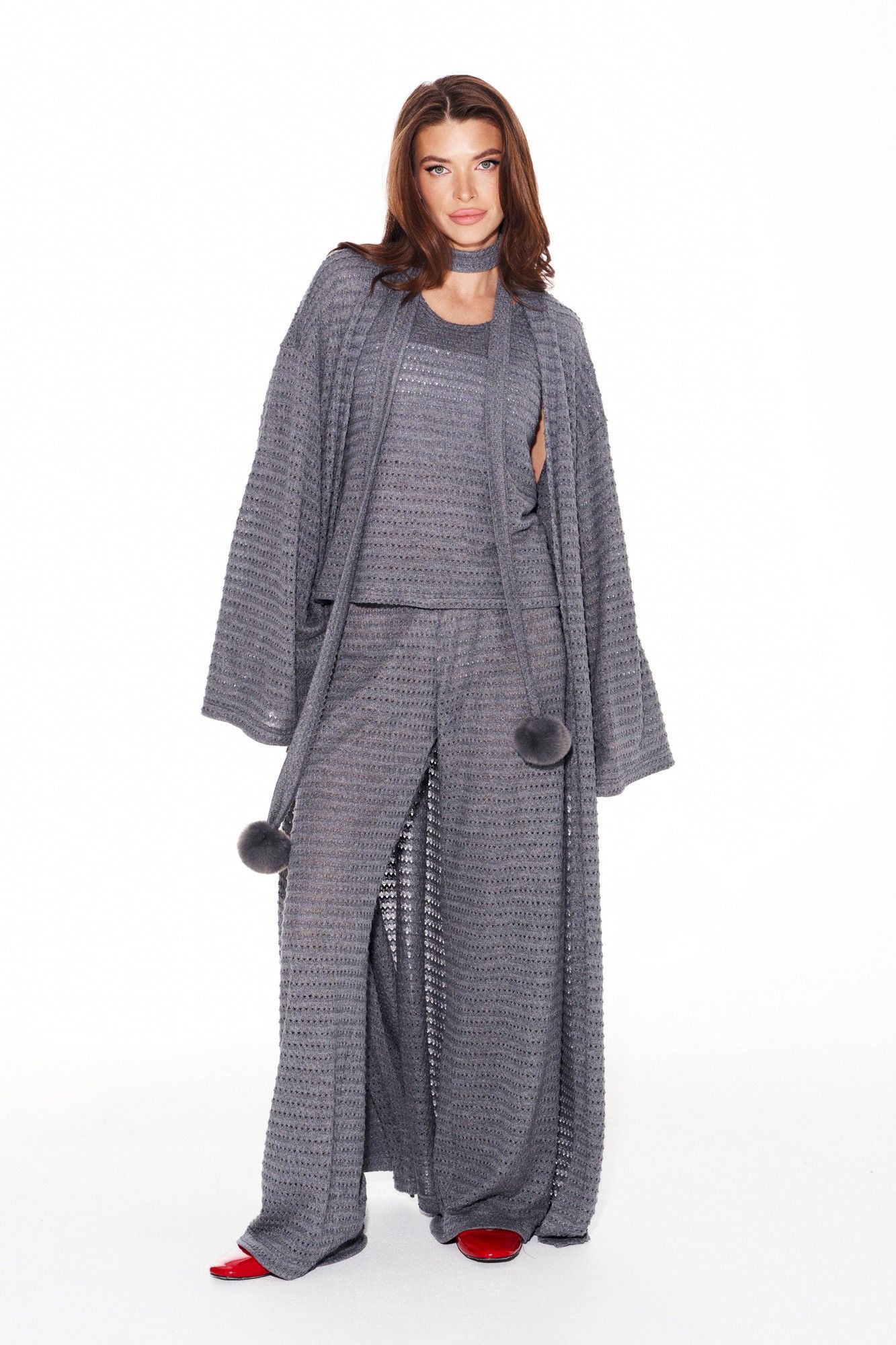 
Брюки, кардиган, топ ELLETTO LIFE 5339 серый