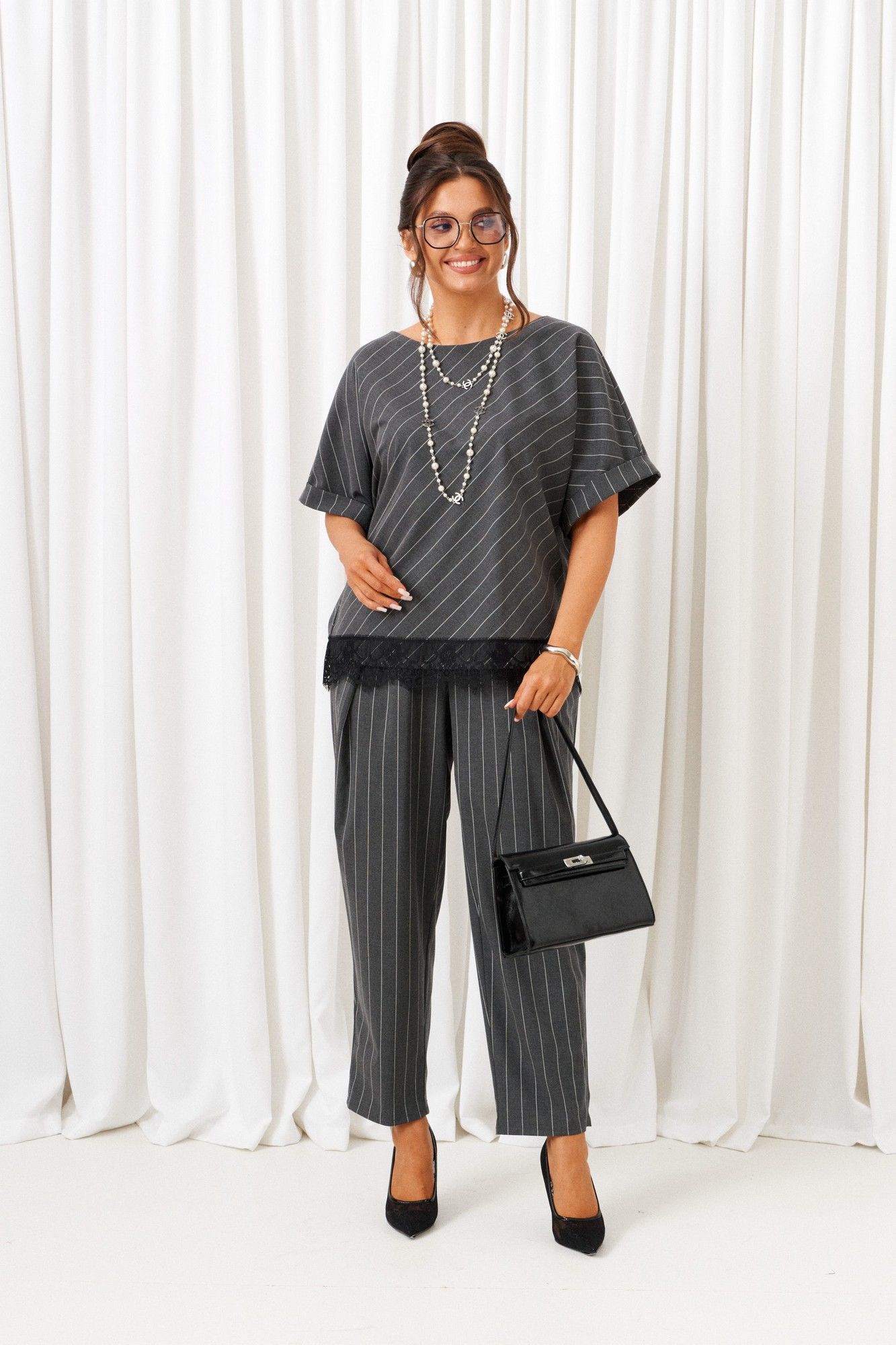 
Блуза, брюки Beautiful&Free 6442 темно-серый