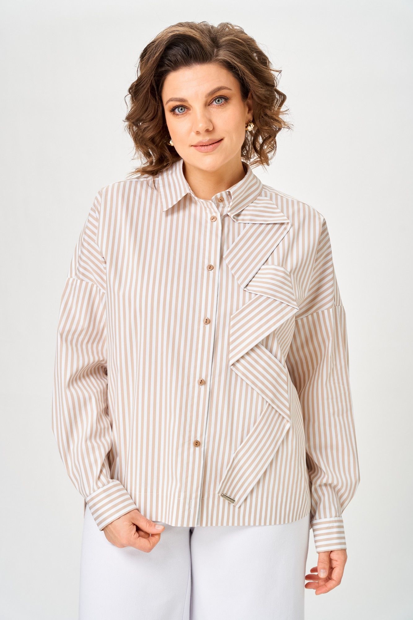 
Блуза Michel chic 798 полоска_бежевая