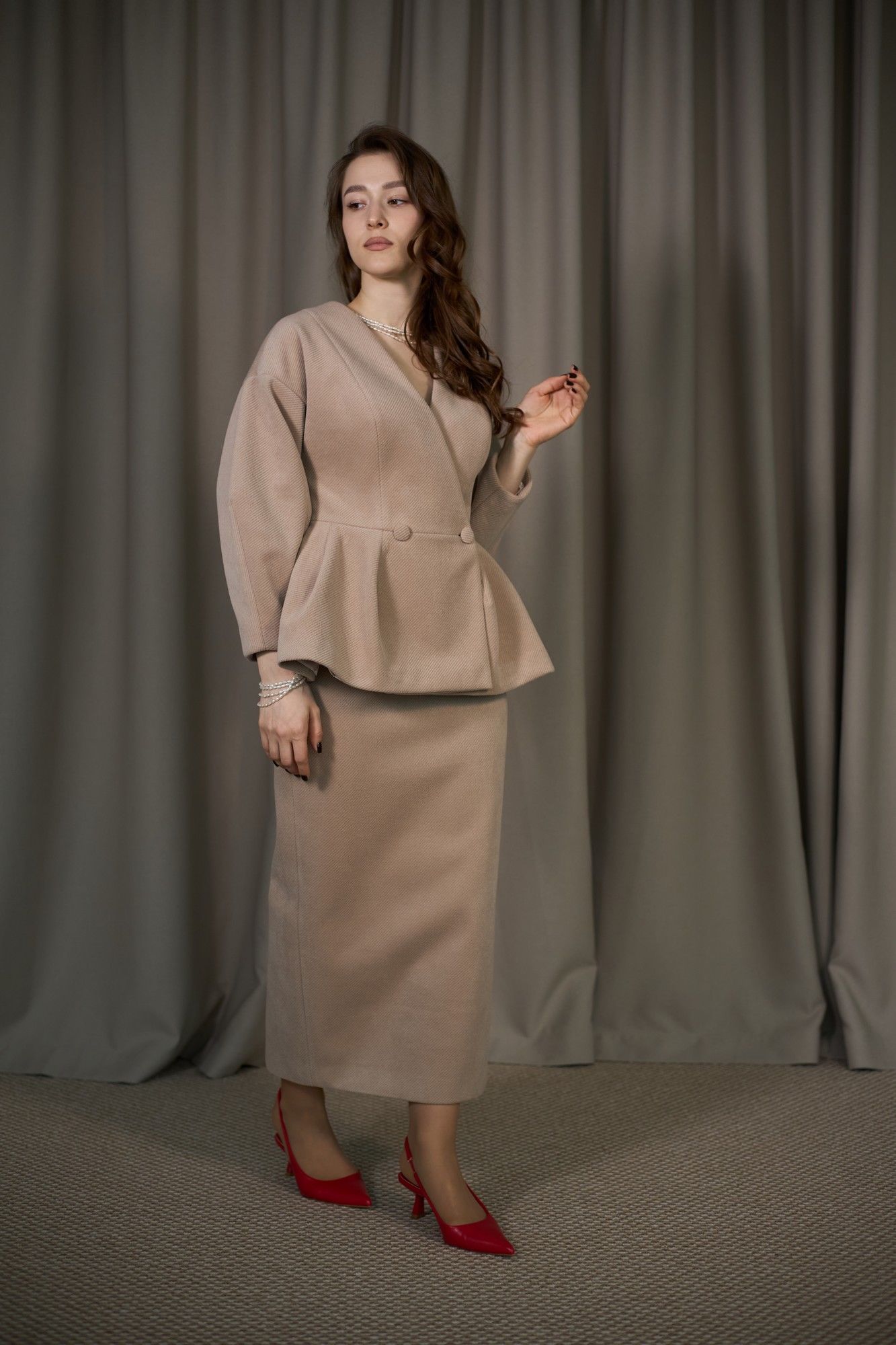 
Жакет, юбка ALIN 6007 бежевый