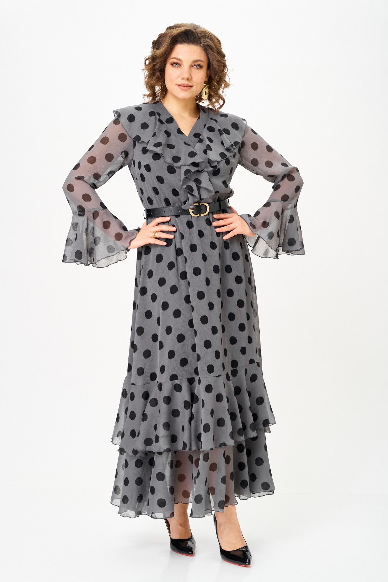 
Платье ANASTASIA MAK 1280 серый+черный