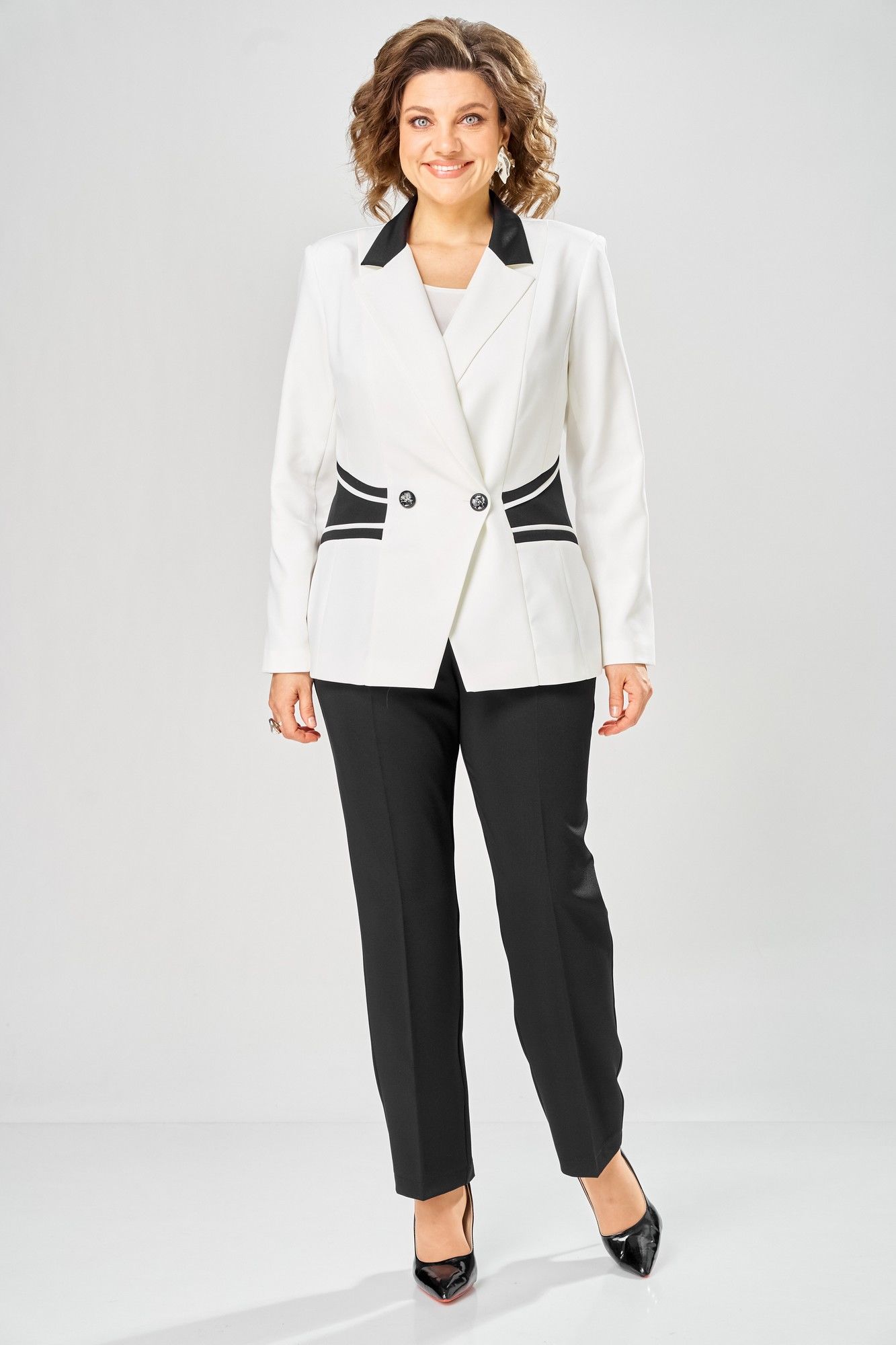 
Брюки, жакет ANASTASIA MAK 1315 черный+молочный