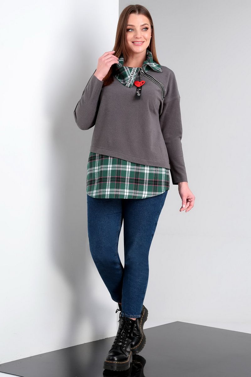 Таир-Гранд 62411 серый+зеленая_клетка