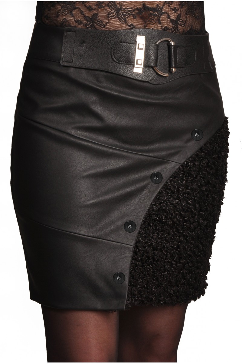 Klever 425к черный/кожа+букле