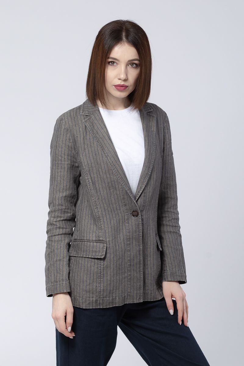Жакеты Individual design 19204 серый/синяя_полоска