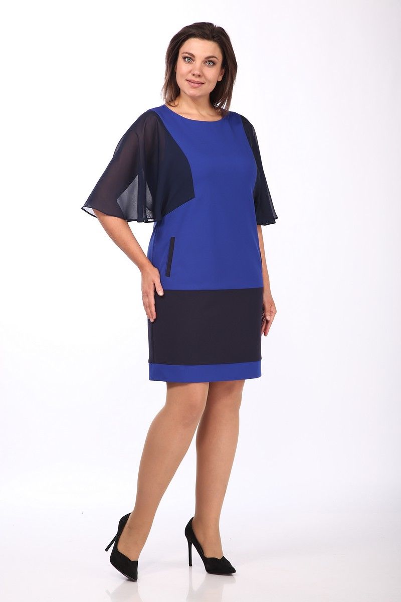 Платья Lady Style Classic 977 черный_с_васильковым