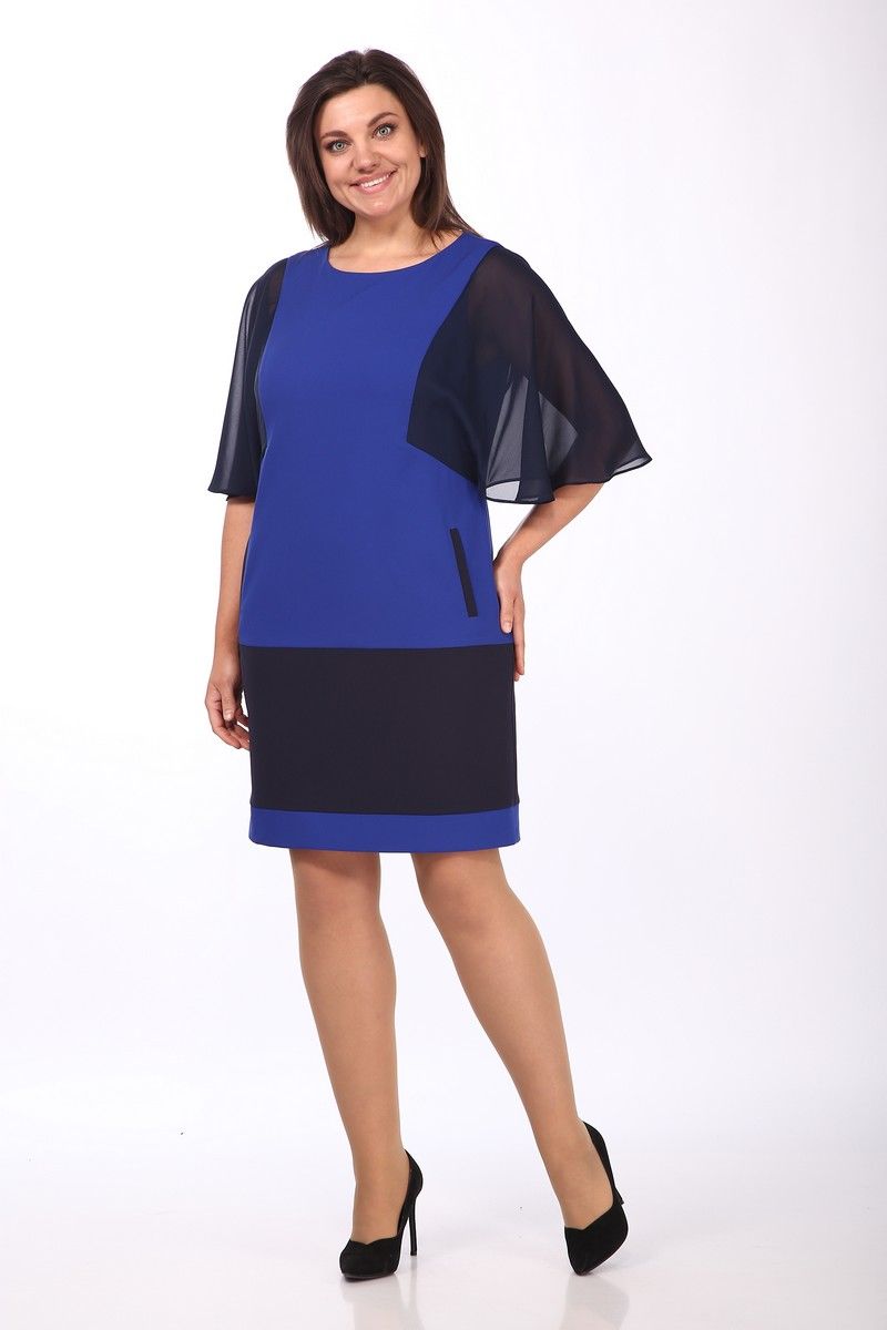 Платья Lady Style Classic 977 черный_с_васильковым