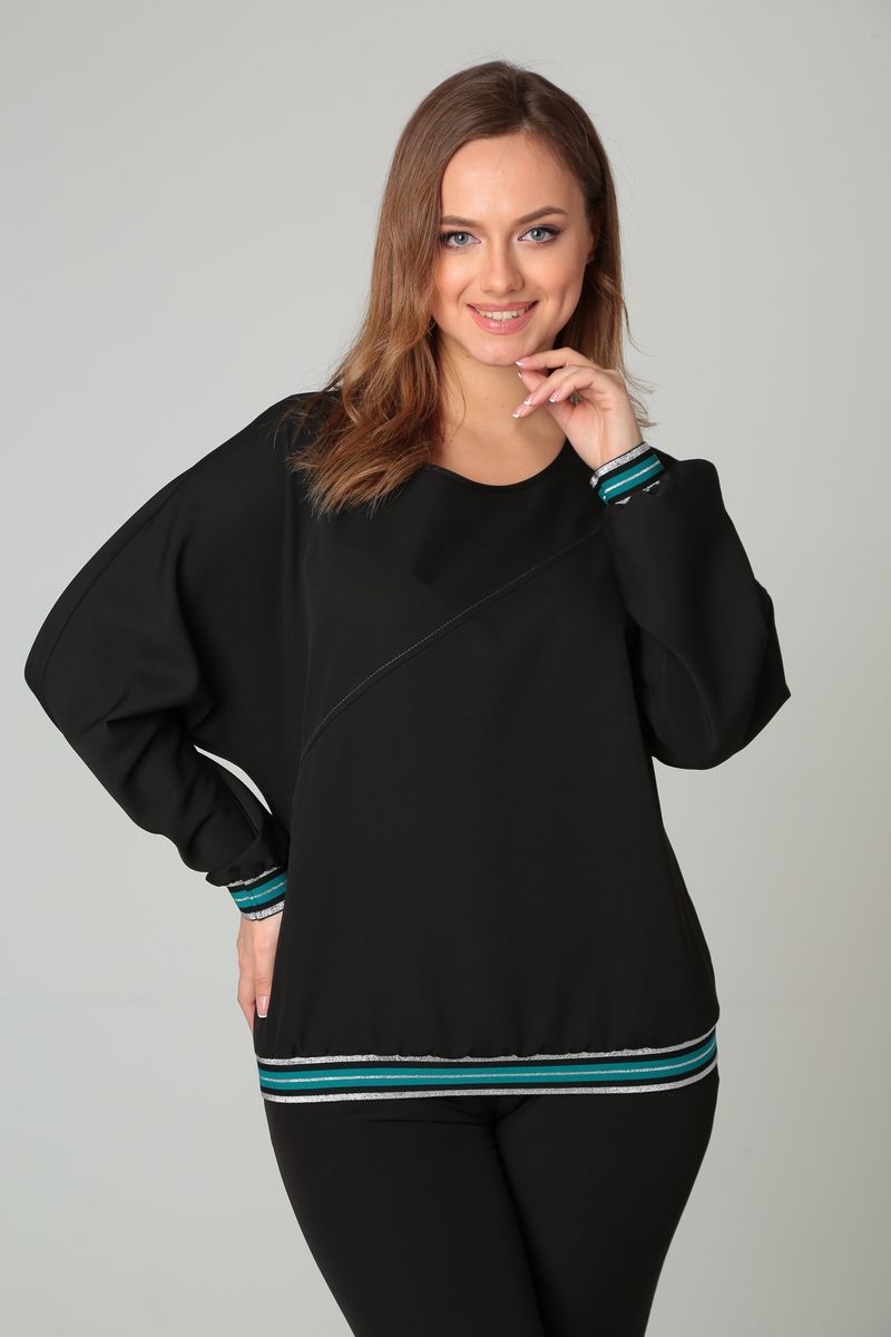 Блузы Modema м.540/1 черный+серебро