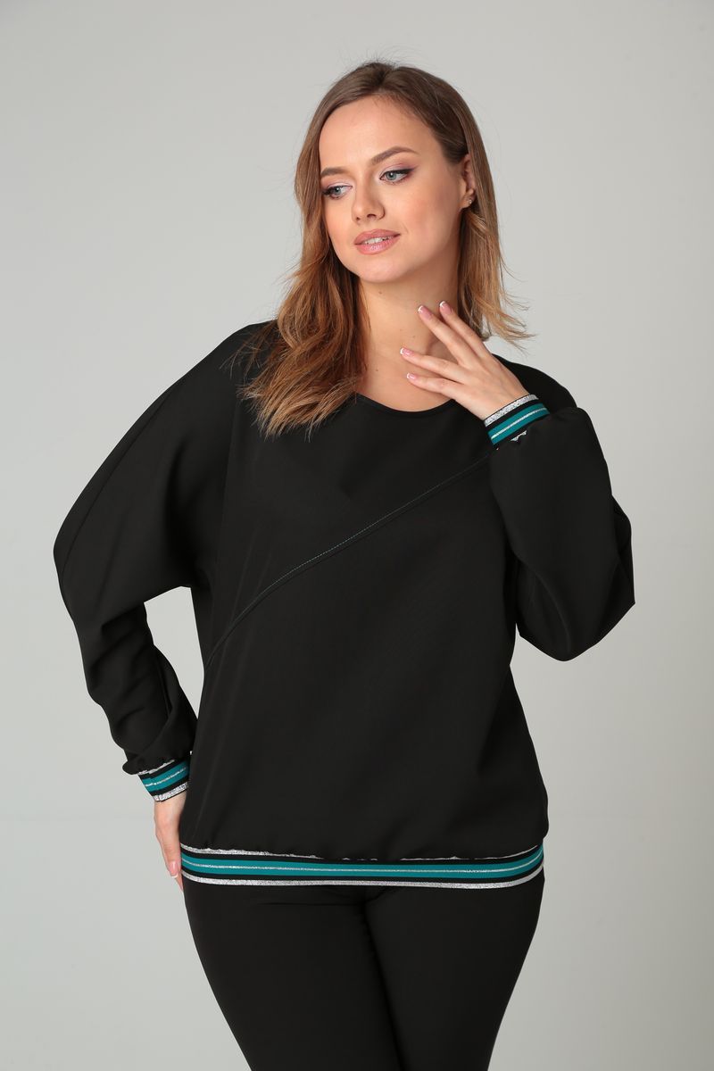 Блузы Modema м.540/1 черный+серебро