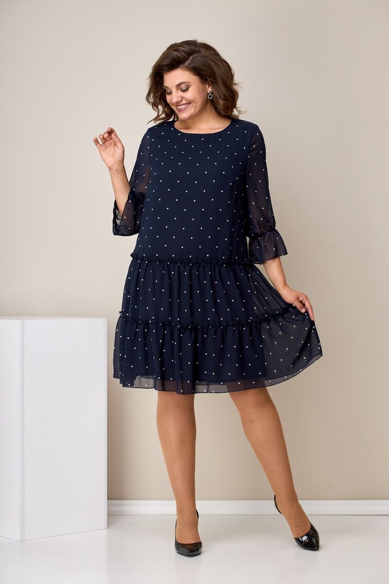 Платья Moda Versal П2328 т.синий_горох