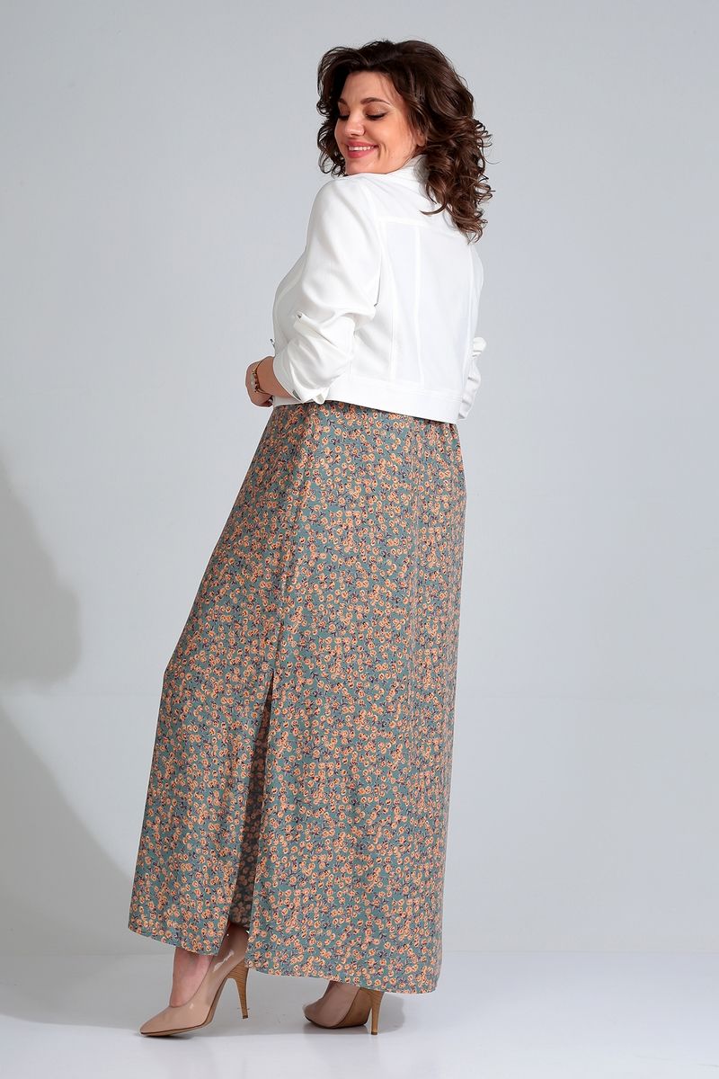 Плательный комплект Liona Style 589 зелено-бежевый