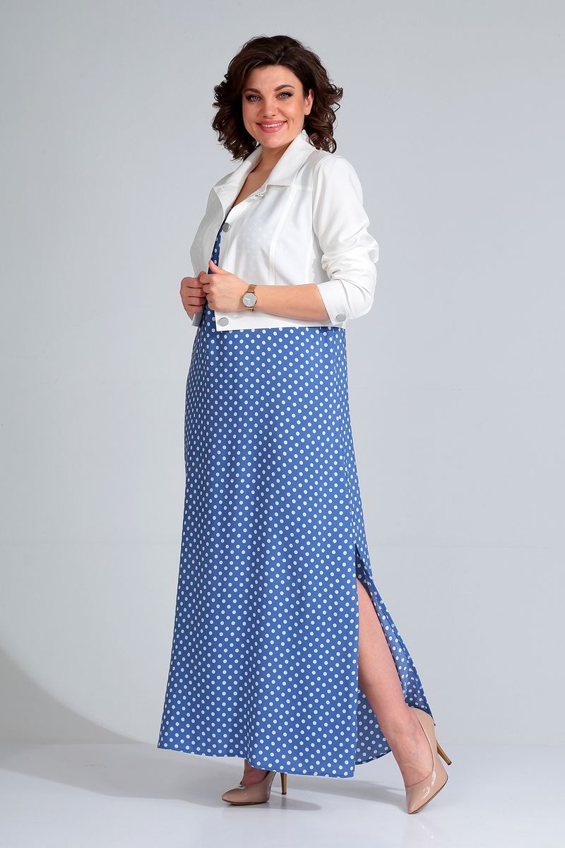 Плательный комплект Liona Style 589 синий-горох