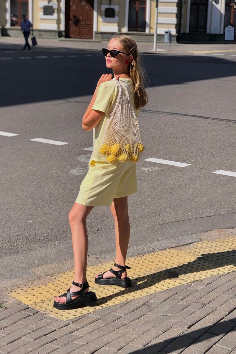 Женский комплект с шортами i3i Fashion 402/2 желтый