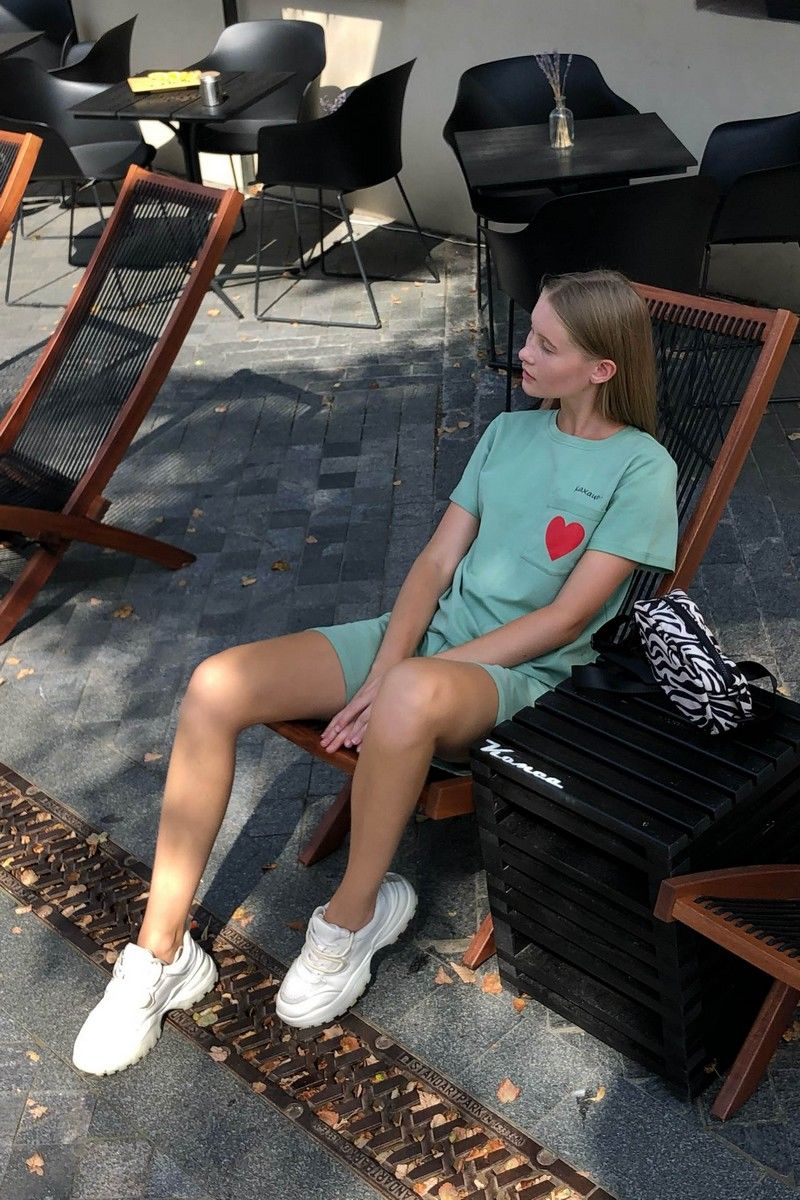 Женский комплект с шортами i3i Fashion 402/3 киви