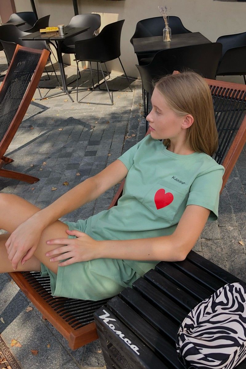 Женский комплект с шортами i3i Fashion 402/3 киви
