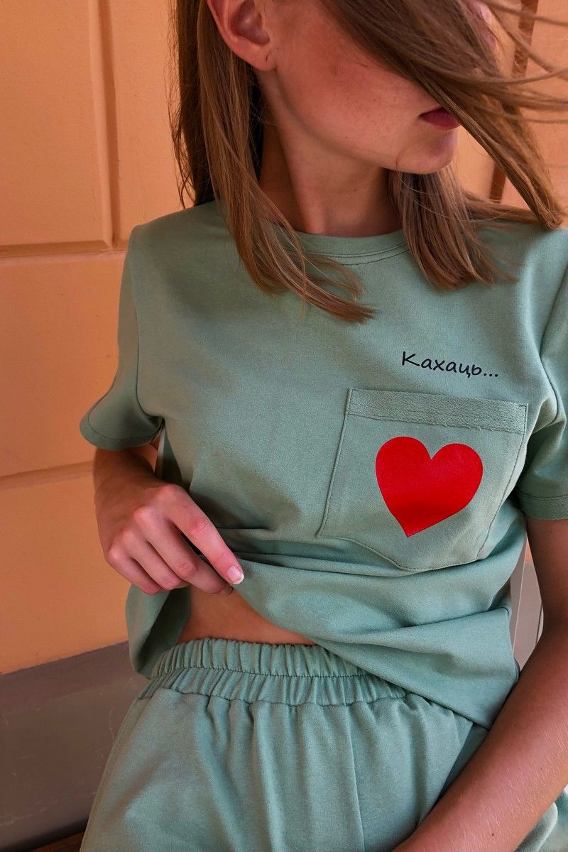Женский комплект с шортами i3i Fashion 402/3 киви