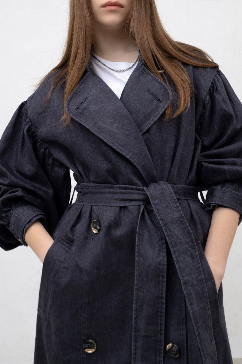 Женский плащ Individual design 20109 графитовый