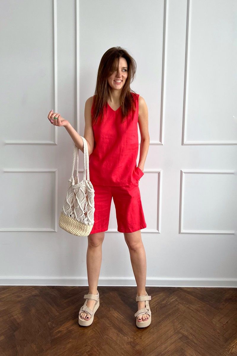 Женский комплект с шортами i3i Fashion 401/1 коралл