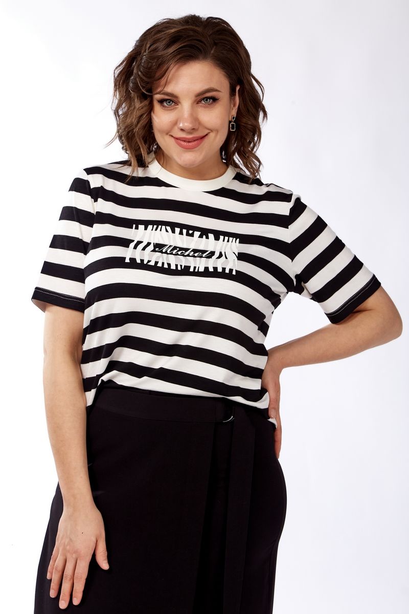 Брючный костюм Michel chic 1336 белый-черный