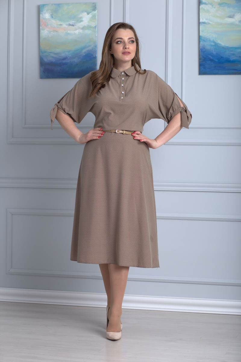 Платья Anelli 670 беж+горох