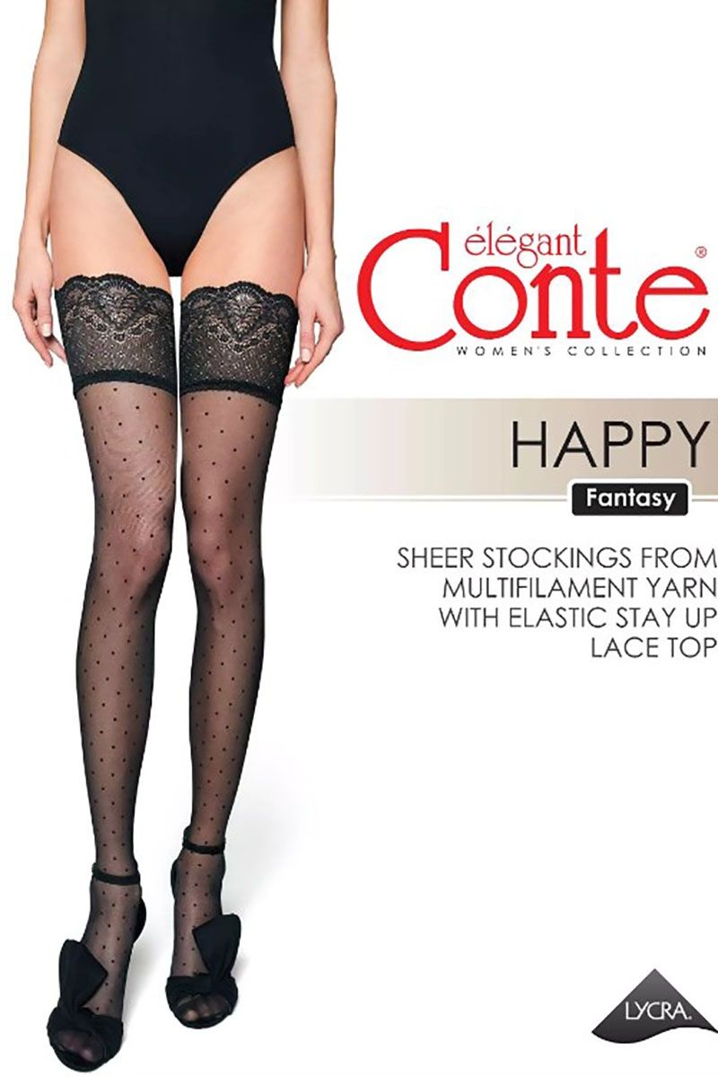 Чулки Conte Elegant Fantasy_Happy nero