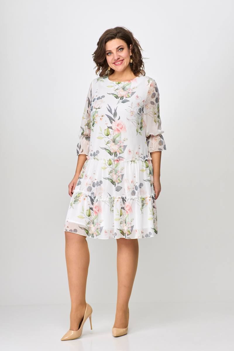 Платья Moda Versal П2328 молочный+цветы