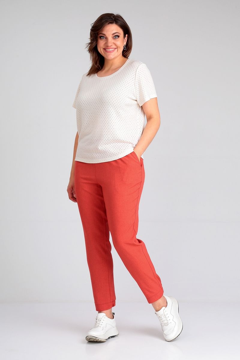 Брючный костюм Liona Style 755 красно-коралловый