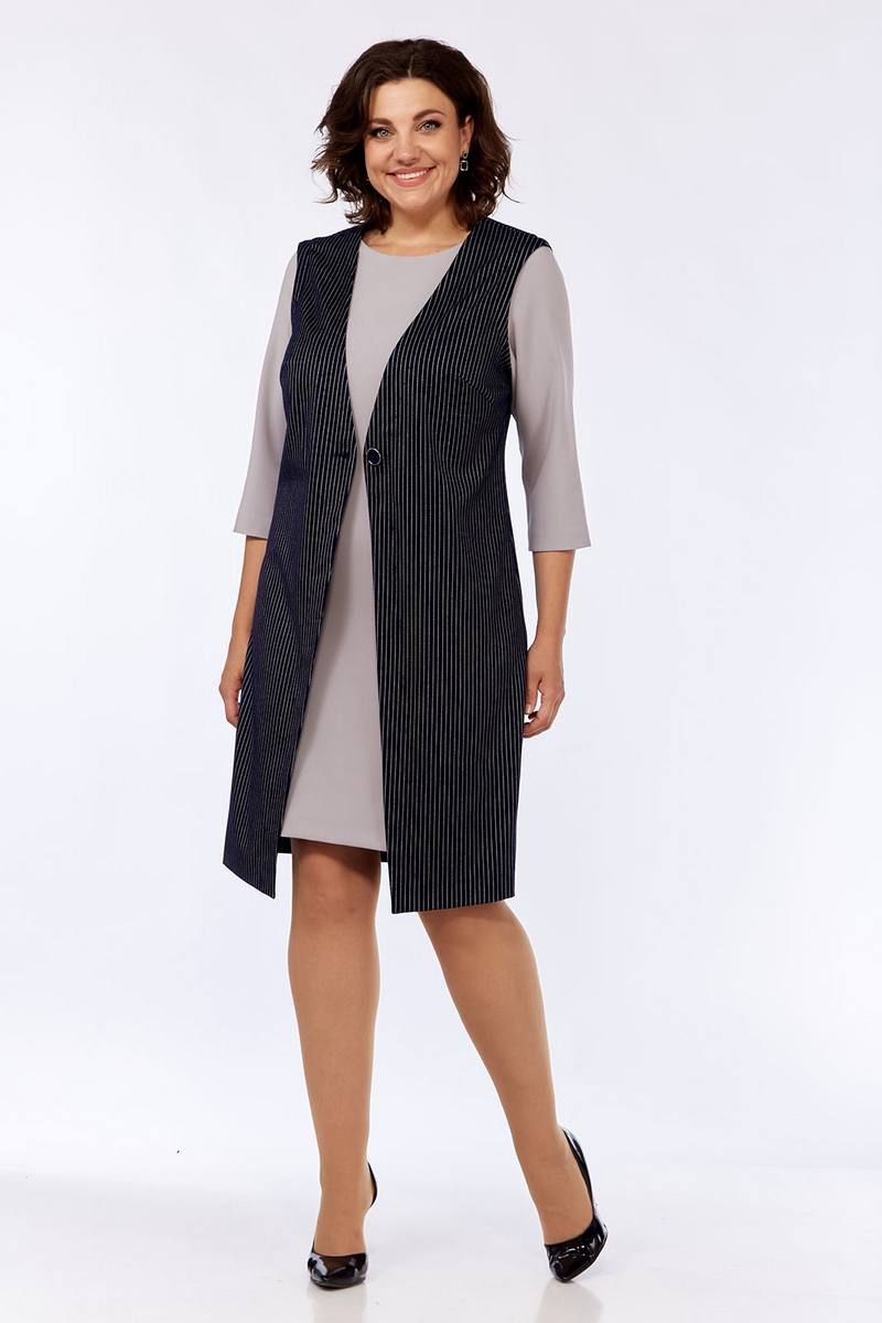 Платья Lady Style Classic 1174 темно-синий_с_серым