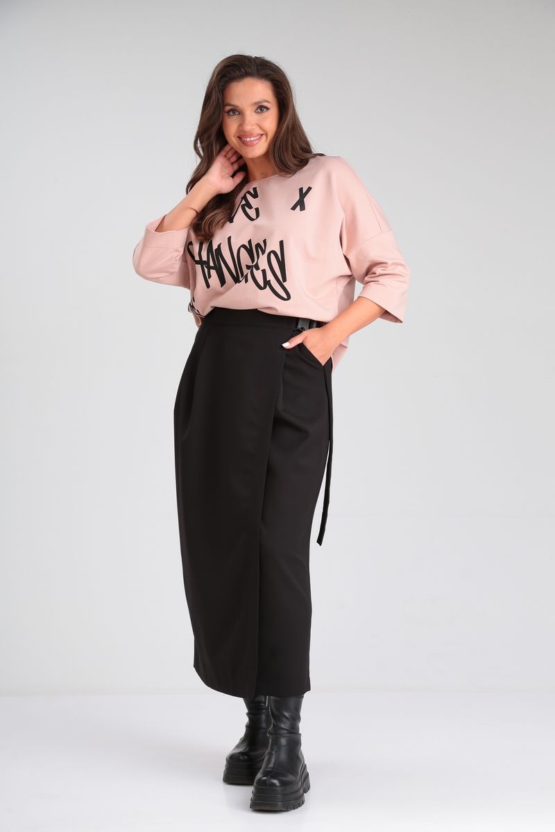 Юбочный комплект Michel chic 1348 розовый,черный