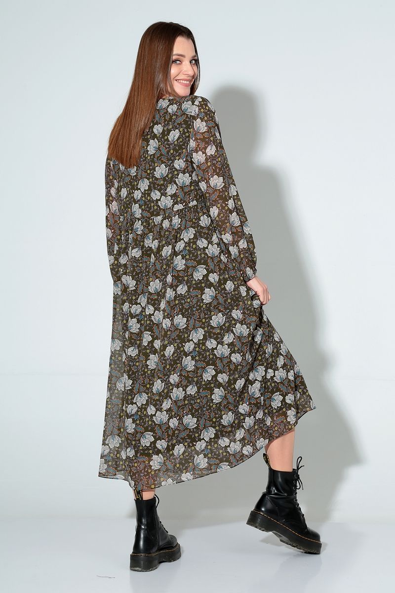 Платья Liona Style 876 белые-цветы