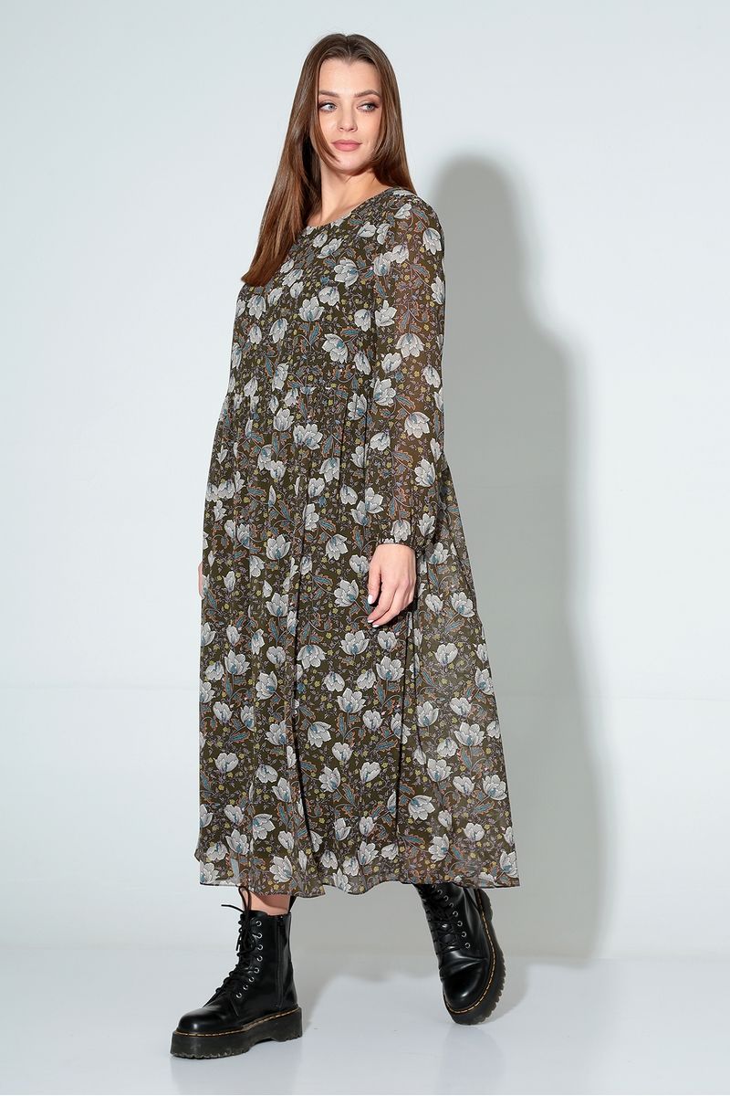 Платья Liona Style 876 белые-цветы