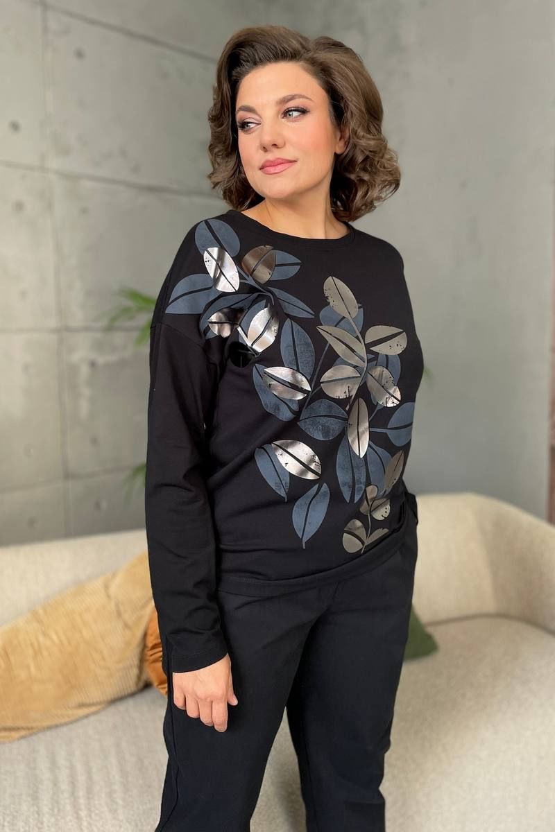 Джемперы Rumoda 2145 черный(серебро)