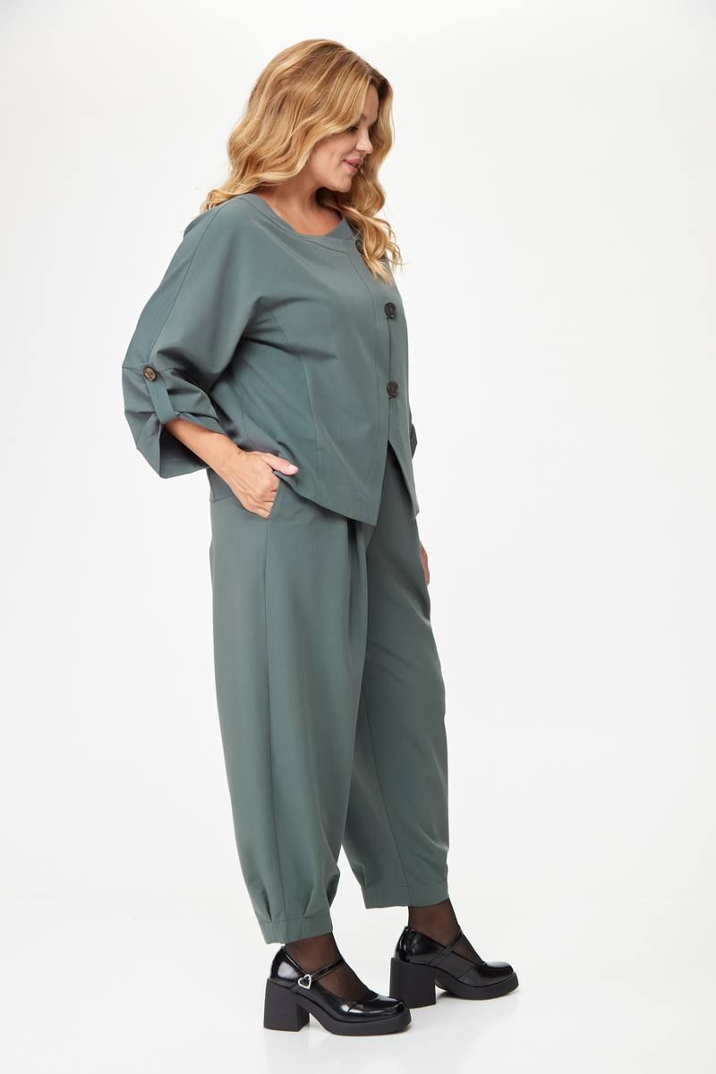 Брючный костюм Michel chic 1355 зеленый_графит
