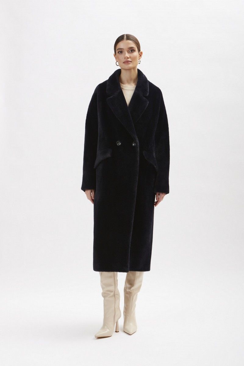 Шубы и дублёнки ElectraStyle 6-2214/1м-312 тёмно-синий