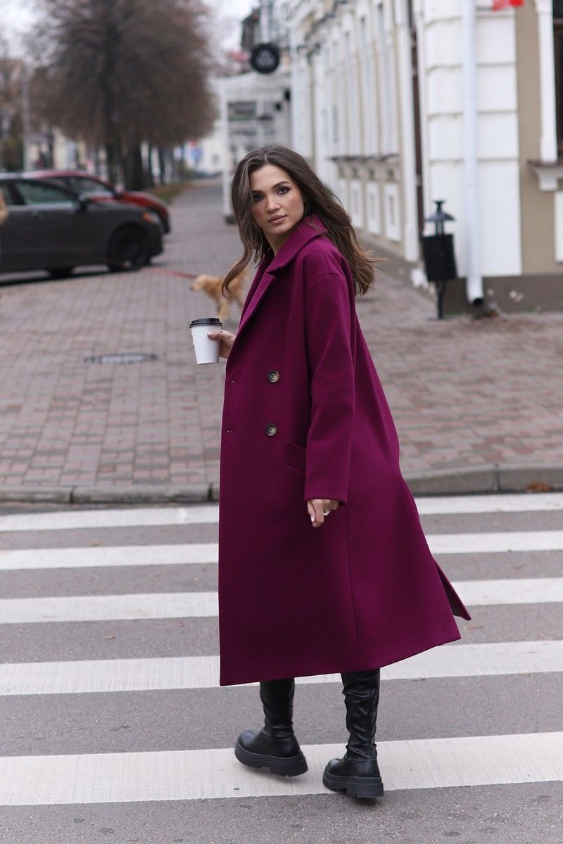 Женское пальто Mislana С855/1 бордо
