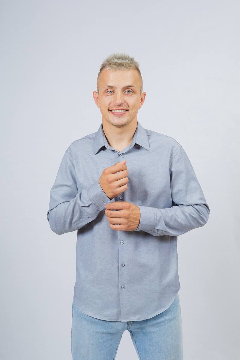 Рубашки с длинным рукавом Nadex 01-048612/203-23.182-188 серый_оксфорд