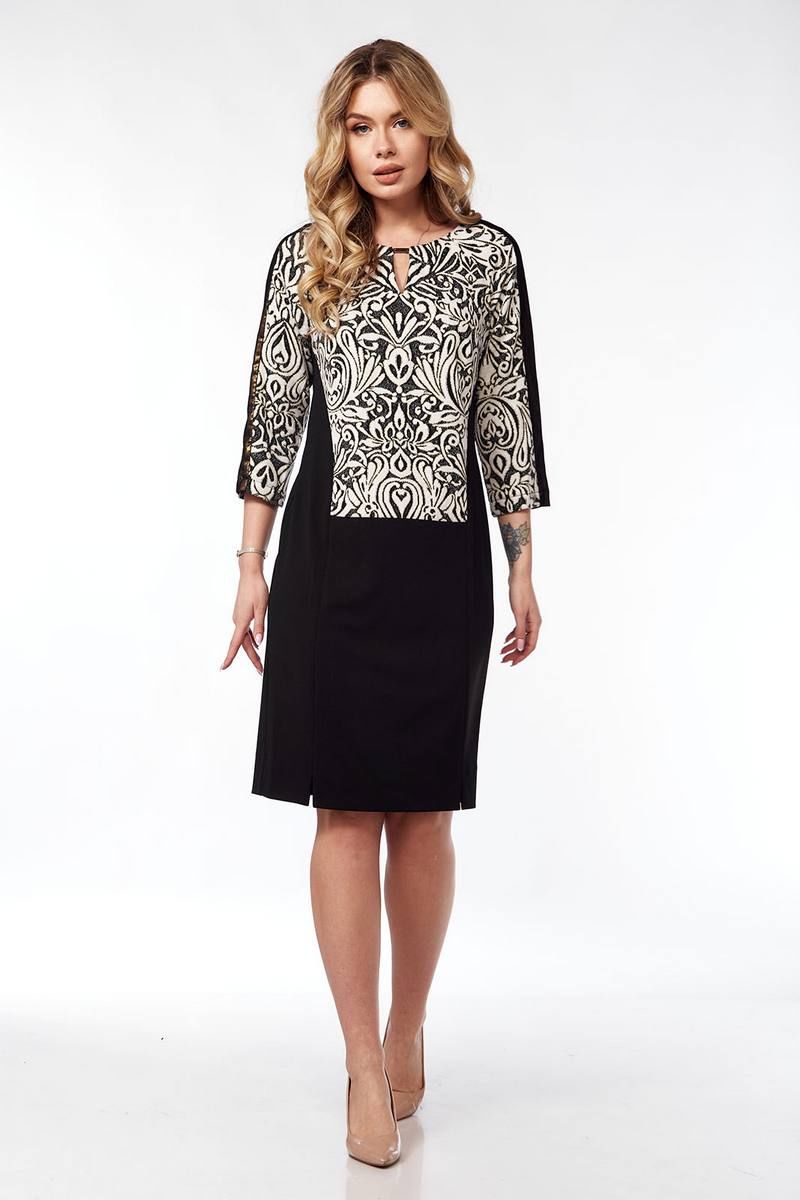 Платья Lady Style Classic 728 черный_с_молочным