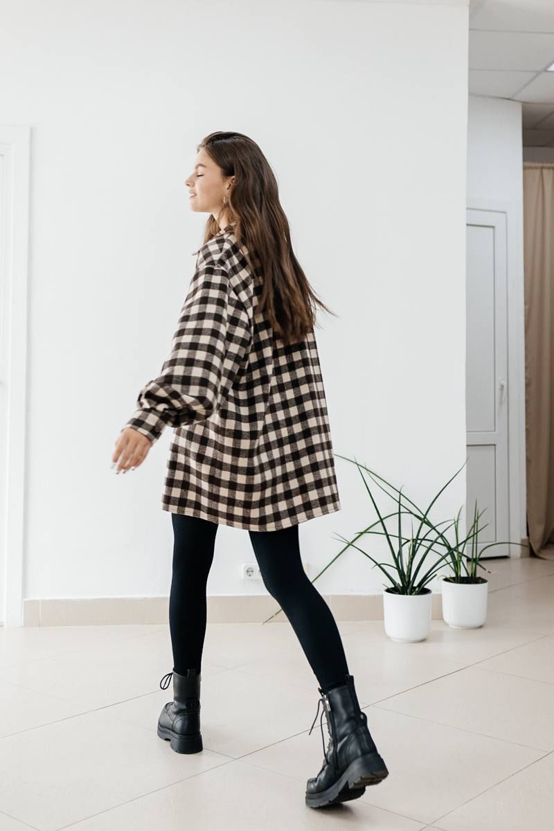 Рубашки SK Brand SK3778 клетка/коричневый-бежевый