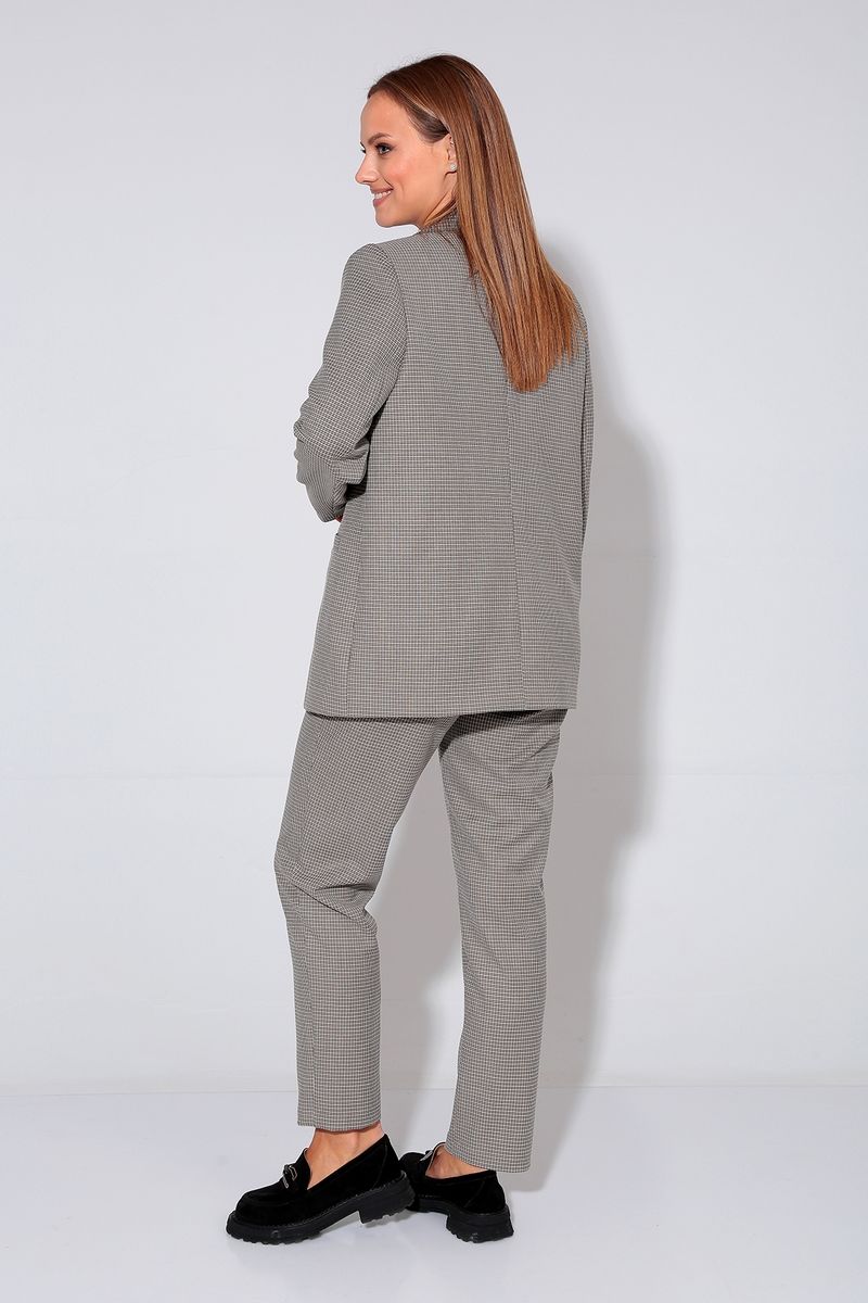 Брючный костюм Liona Style 880 бежевая клетка