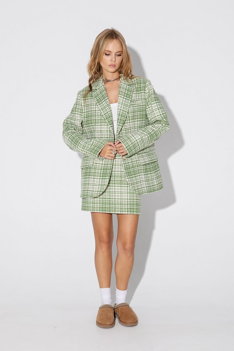 Юбочный костюм PiRS 5056 зеленый-бежевый