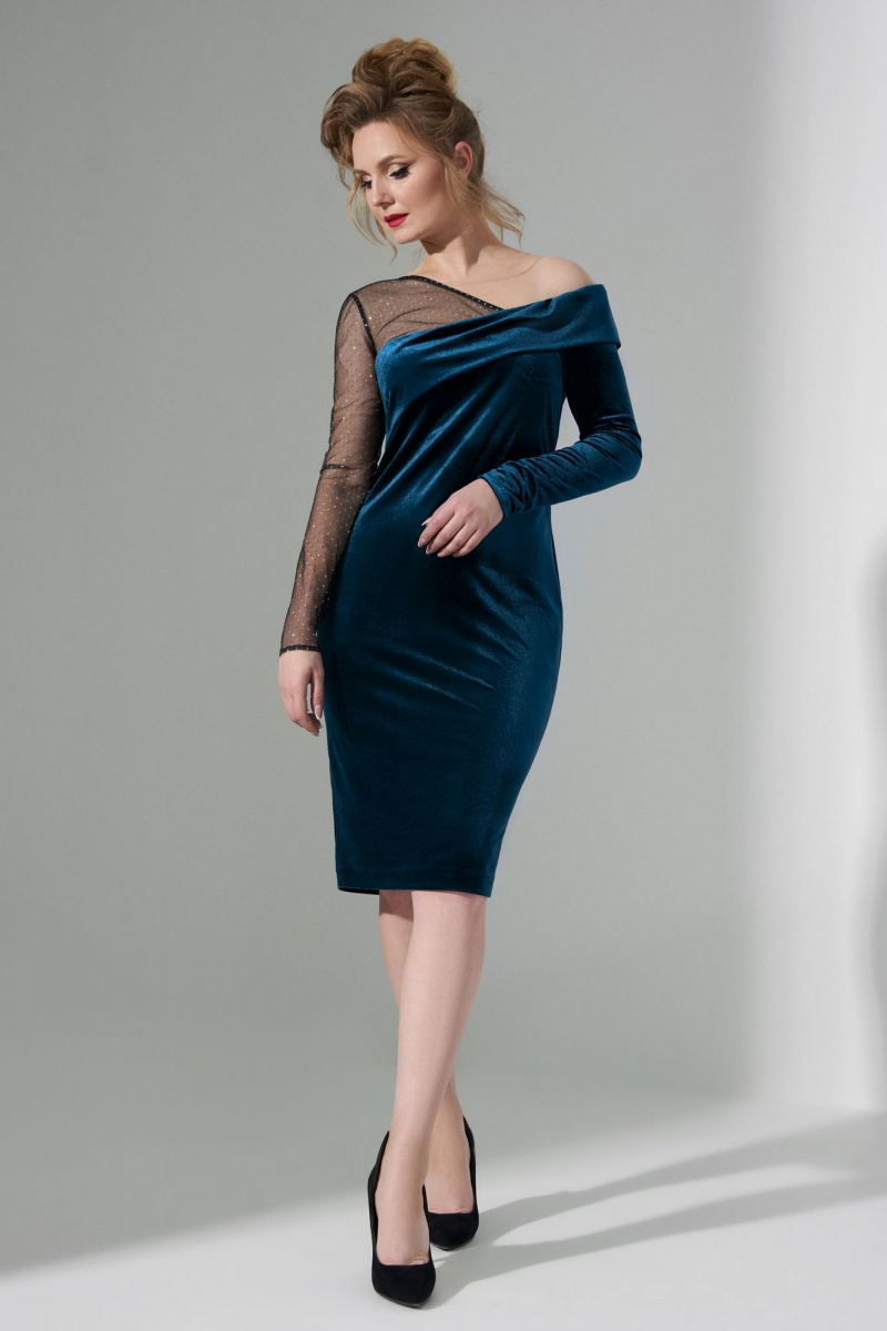 Платья Euromoda 486 бирюза