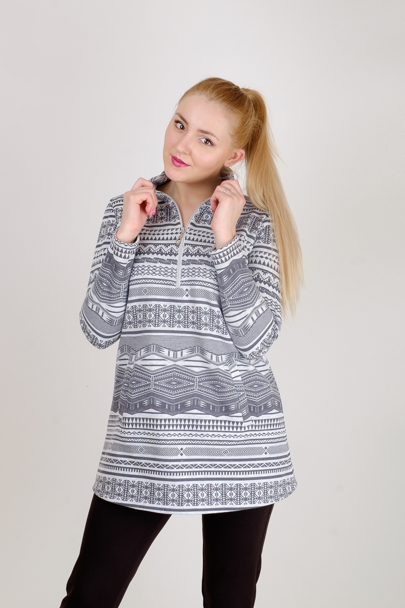 Туники Mita ЖМ906 серый+белый