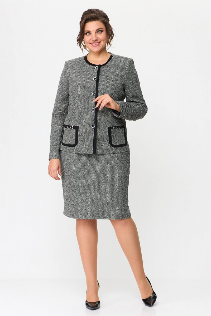Юбочный костюм Zlata 4411 т.серый