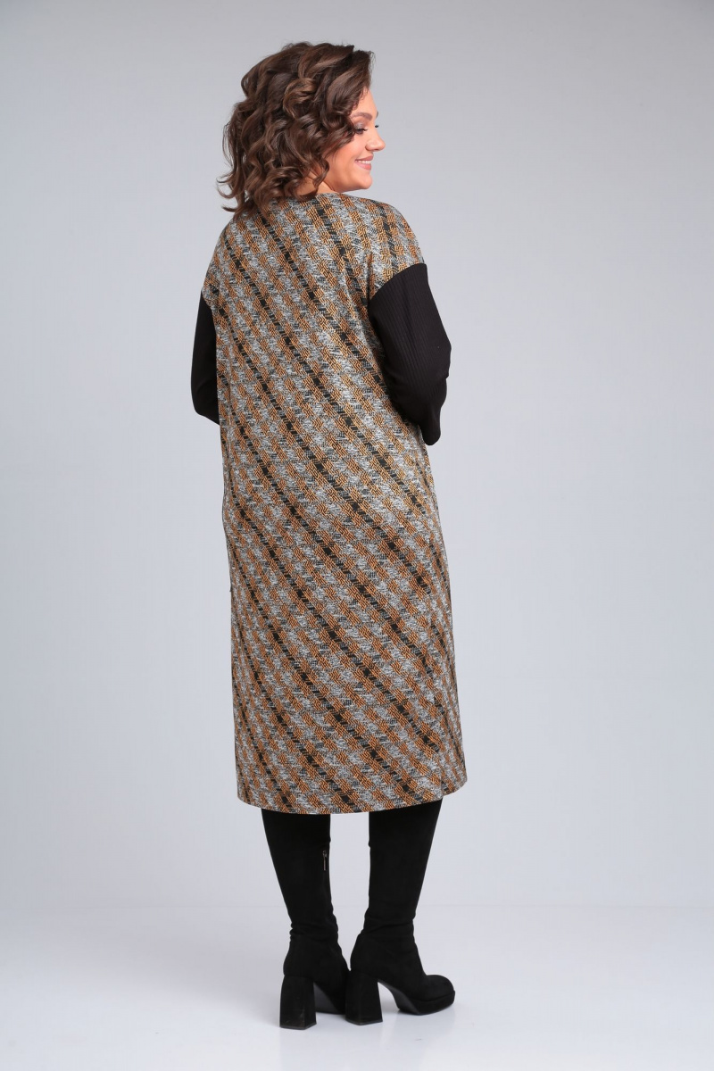 Платья Michel chic 2150 черный-горчичный