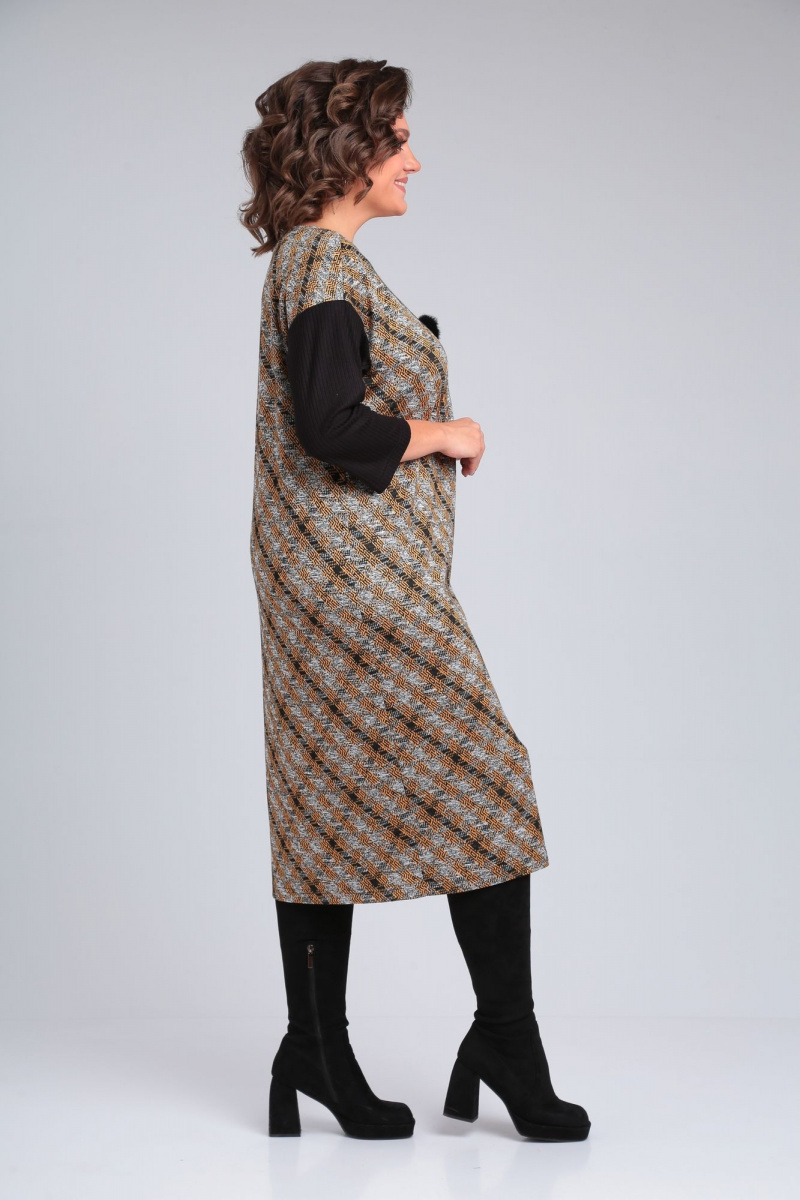 Платья Michel chic 2150 черный-горчичный