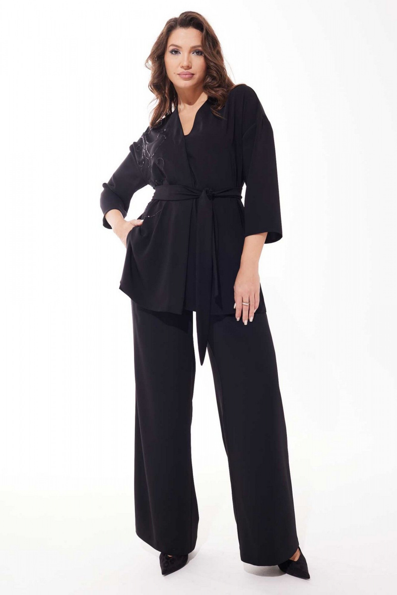 Брючный костюм Mislana С1043 черный