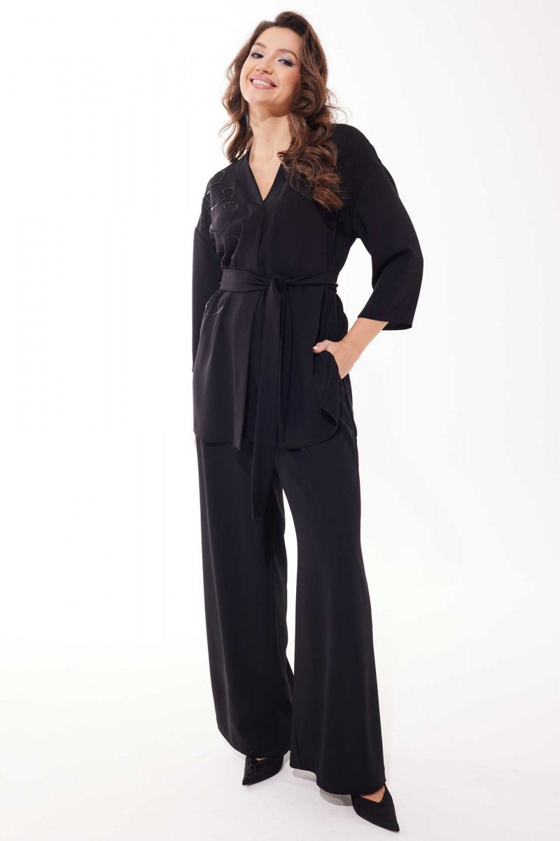 Брючный костюм Mislana С1043 черный