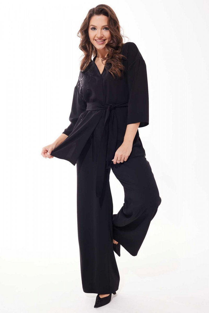 Брючный костюм Mislana С1043 черный